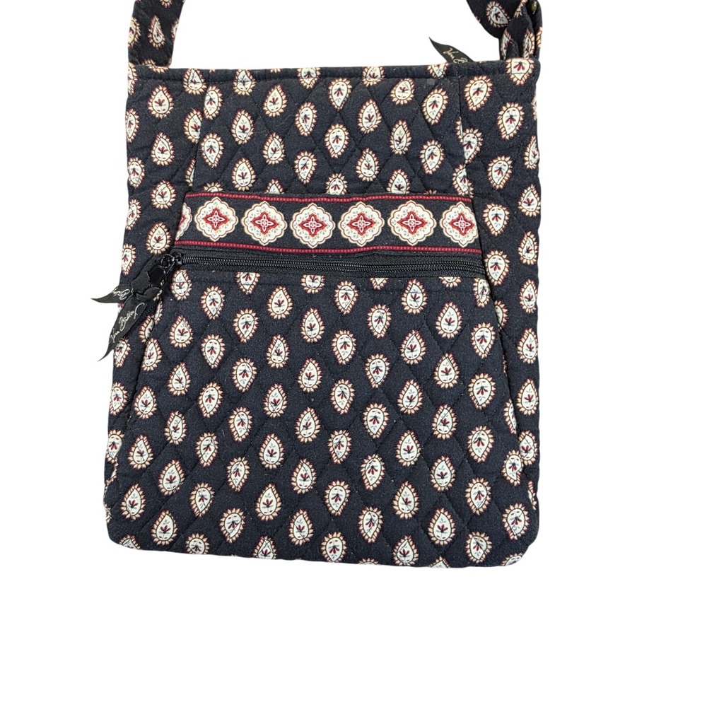 Vera Bradley Hipster Crossbody Shoulder Bag Bramble Floral Black Red Floral